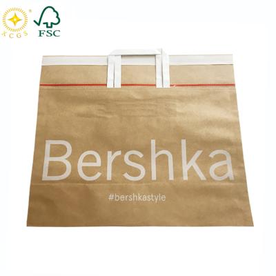 China Recycled Materials Recyclable Kraft Paper Bag With Twisted Handle Reusable Shopping Paper Bags Logo Printed for sale