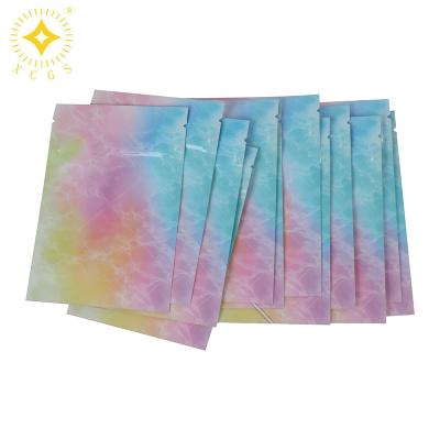 China Rainbow Gradient Style Smell Proof Moisture Proof Bags With Zipper And Clear Window, Cute Small Mini Pocket Flat Bag Aluminum Foil Bag for sale