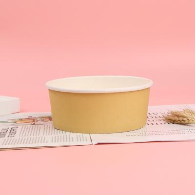 China Recycled Materials Customize Printing Logo Take Out Paper Packing Bowl Biodegradable Recycle Paper Soup Bowl With Lids For Snack for sale