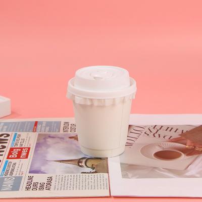 China Custom Recycled Materials Printing Logo White Paper Packing Cups 6 8 12 Ounce Single Wall Double Wall Coffee Milk Bubble Tea Disposable Cups for sale