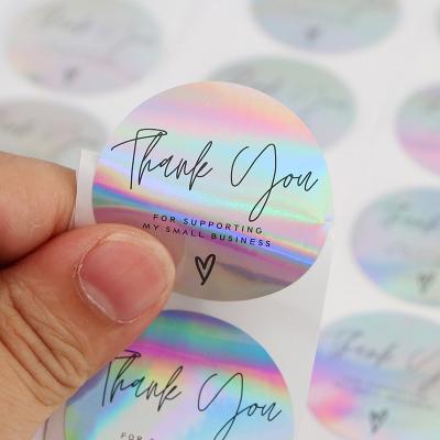 China Waterproof Custom Print Logo Thank You Stickers Self Adhesive Stickers Circle Stickers Packaging Label For Small Business for sale