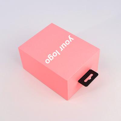 China Recycled Materials Printing Custom Logo Pink Paper Gift Packaging Box For Mouse Lid Base Cover Top And Bottom Boxes For Consume Electronic for sale