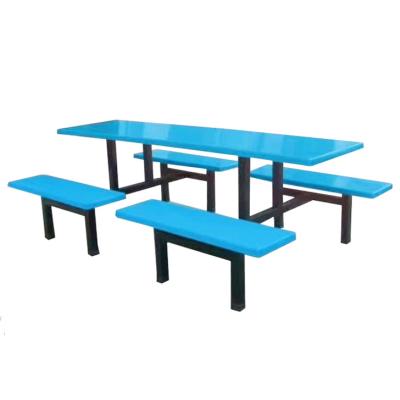 China 8 Person School Dining Table FRP Dining Table Chair Modern High Quality Plain Solid Dining Table for sale