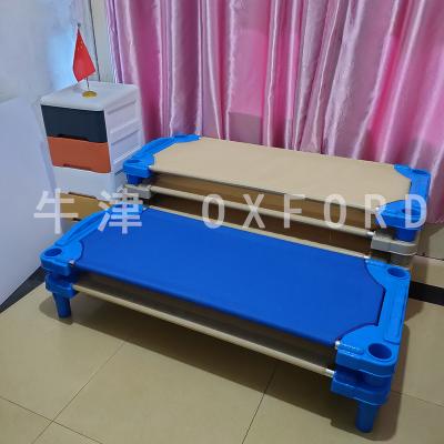 China Modern Safety Child Fabric Bed With Plastic Frame Kindergarten Furnture for sale