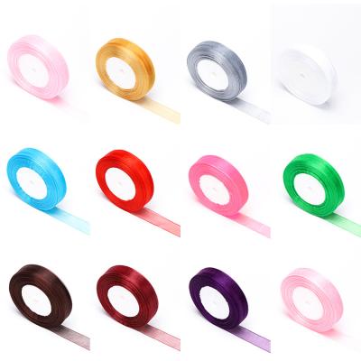 China Edge Ribbon Solid Color Gift Ribbon Party Decoration Polyester Colorful Festive Raw Ribbon for sale