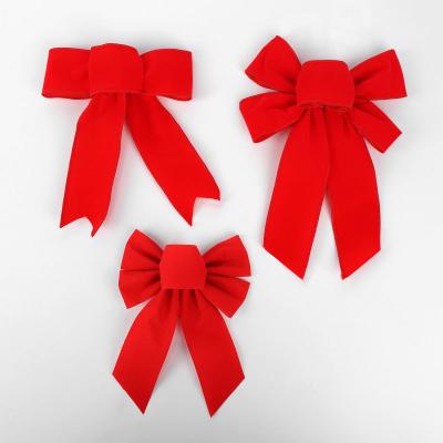 China Festival decoration Hongbin craft direct selling bow festival celebration decoration flocking red arch for sale