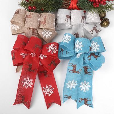 China Wholesale Multi Style Christmas Bows Elk Polka Dot Bows Christamas Decoration Christmas Bows for sale