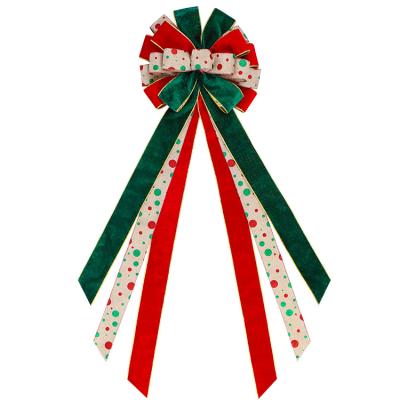 China 100% Handmade Hot Sale Party Pop Decorated Festive Bows and Christmas Tree Top Bows for sale