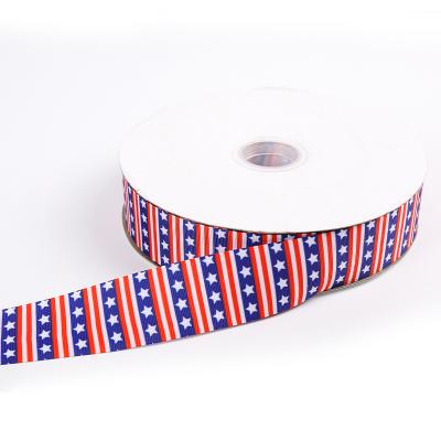 China Party Hot Selling Multi Style Polyester Ribbon For Decorative Ribbon American Independence Day Ribbon for sale