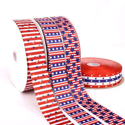 China Hongbin Colorful Craft Star Pattern Polyester Ribbon Hot Selling Independence Day Decorative Ribbon for sale