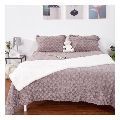 China Large Size Home Furnishing Modern Style Feel Comfortable And Fluffy PV Velvet Brusehd Comforter for sale