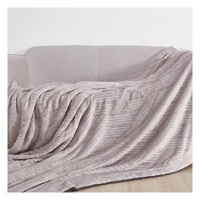 China Good Quality Anti-Static Patterned Fine Brushed Cellulose Double Layer Flannel And Sherpa Blanket for sale