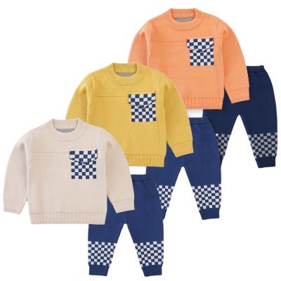 China Boys Sweater Autumn Casual Kids Two Piece Suit Baby Clothes Set Baby Anti-Shrink Sweater for sale