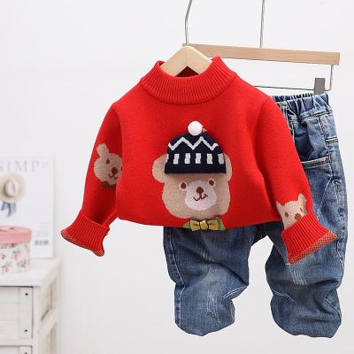 China New Anti-Shrinkage Children's Clothing Boys Round Neck Long Sleeve Senior 1-4 Years Children's Fashion Thick Sweater for sale