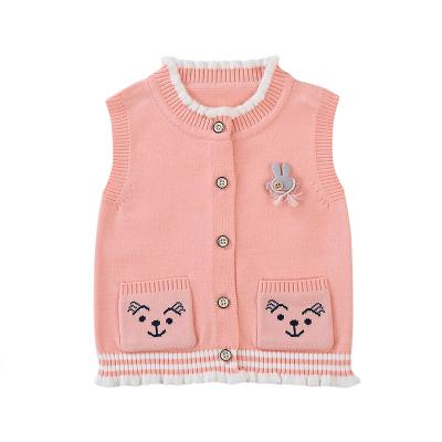 China Manufacturer Anti-Shrink Kids Pattern Knit Invest Little Ornament Baby Sleeveless Sweater for sale