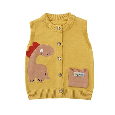 China Manufacturer Knitted Custom Kids Pattern Children's Vest Anti-Shrink Knit Vest Baby Sweater With Small Ornament for sale