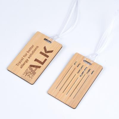 China New Arrival Clear Natural Bamboo Material Eco-friendly Custom Logo Suitcase Baggage Luggage Tag Travel Sky Souvenir Baggage Tag for sale