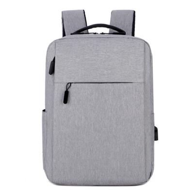 China Polyester School Bag Man Kids Travel 2020 Hot Sale Fashion With USB Ports Shoulder Bag Backpack School Gray for sale