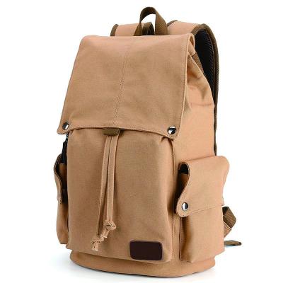 China Durable Anti-theft Canvas Drawstring Closure Travel Rucksack Backpack For Men Women High School Backpack for sale