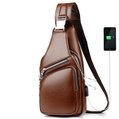 China 2021 Fashion Fashion Luxury Anti-theft Chest Cross PU Leather Belt Bag Man Chest Bag Sling Backpack For Men for sale