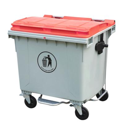 China Sustainable Outdoor Industrial Customized Logo Recycling Plastic Sorting Waste Bin With Wheels for sale