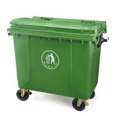 China 1100 liter garden trash container sustainable plastic waste bin with wheels price for sale for sale