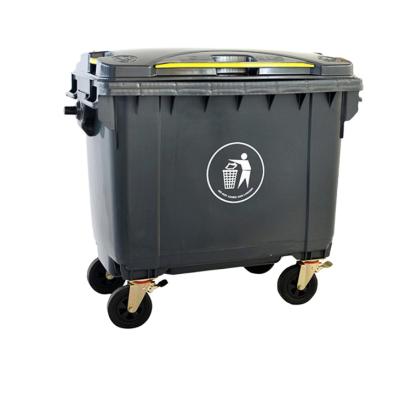 China 660 Liter Sustainable Cheap Waste Rubbish Bin Plastic Match Outdoor Trash Bin for sale