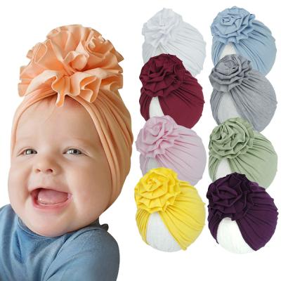 China Multi-Function Baby Headwraps Toddler Headwraps Baby Flower Turban Hats Baby Headwear Covers Elastic Hair Accessories for sale