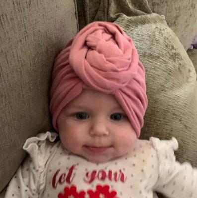 China New Fashion Flower Multifunctional Baby Hat Purpose Newborn Baby Turban Elastic Hats For Infant Girls Cotton Beanie Cap for sale