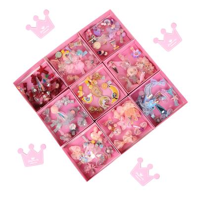 China 10pcs/box Handmade Korean Wholesale Babies Cheap Hair Accessories Hair Clips Headbands With Gift Box for sale