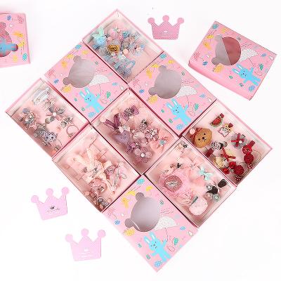 China Handmade Gift Box Packing Lovely Baby Bows Hair Clips Accessories Cheap Baby Hair Clips Head Decorations for sale