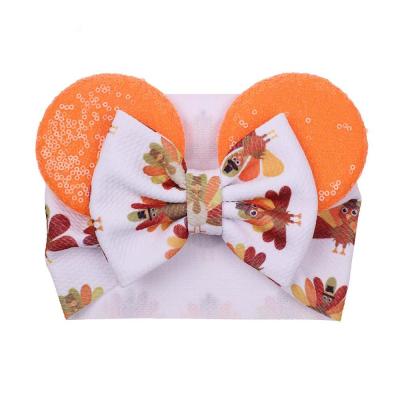 China Turkey Printing Thanksgiving Day Handmade Headbands For Girls High Quality Handmade Headbands Girls Headbands Babies Factory for sale