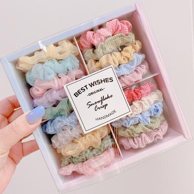 China 20pcs/Box Candy Friendly Material Color Elastic Hair Rope Bands Scrunchy Hair Accessories Stick On For Girl Women Ponytail for sale