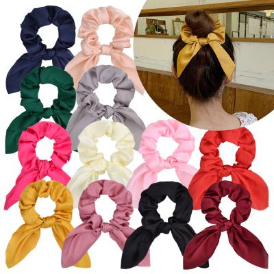 China New Rabbit Bowknot Ear Friendly Material Hair Scrunchies Elastic Hair Rope For Women Girls Elastic Band Tie Hair Accessories For Women Girls for sale