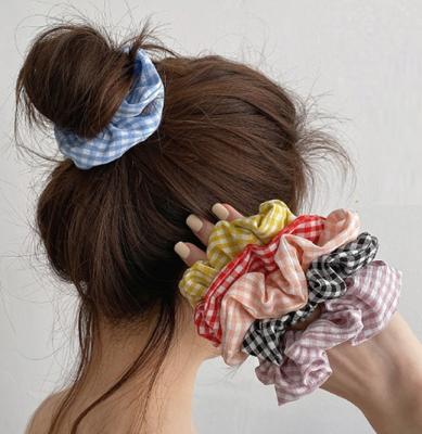 China Friendly Material Stripes And Hot Fashion Stipe For Women Girls Plaid Elastic Scrunchies Ponytail Holder Hair Rope Tie Band New for sale