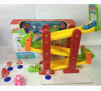 China Promotional Baby Toy Slide Rail Car Set 18M+ Baby Toy Milk Powder Toy JD013718 for sale