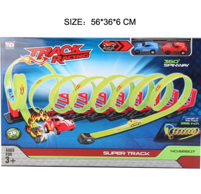 China Plastic Toy Pull Back Track Race Car Track Race Car 360 Degree Rotation Way for sale