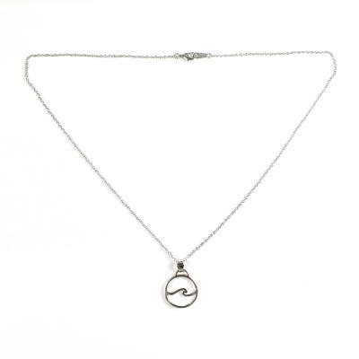 China 2019 New Trend Eco-friendly Simple Wave Shaped 925 Silver Necklace for sale