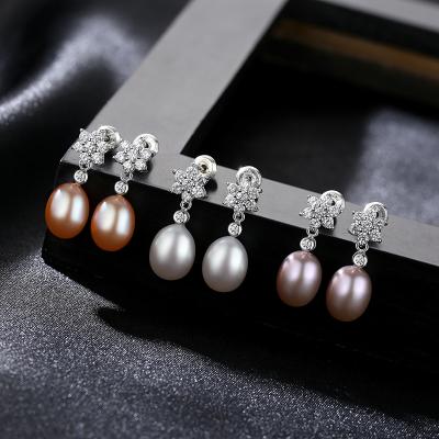 China Custom Environmental Friendly Fashion Jewelry Zircon Pearl Earring Jewelry Circle Earrings for sale