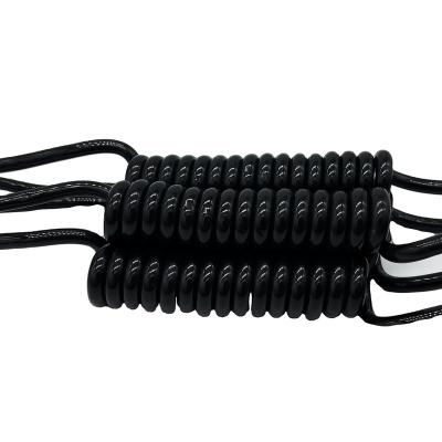 China Automative Application Corrosion Resistant Industrial Power Cord 8 Way Black Coiled Power Cable For Trailer ABS for sale