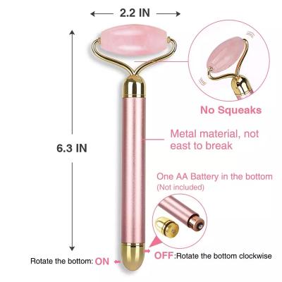 China Wrinkle Remover Electric 3 in 1 Vibration Blast Roller Massager Facial Woman Jade Roller Crystal Jade Makeup for sale