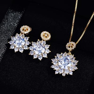 China New Retro Vintage Silver Sunflower s925 Super Flash Snowflake Palace Style Earring Necklace Jewelry Pendant Set Hot Selling For Women for sale