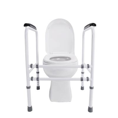 China Free Standing Adjustable Free Standing Steel Disabled Tool Toilet Railing For Elderly for sale