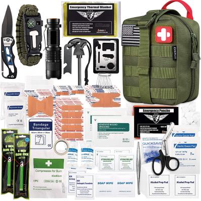 China Green First Aid Cotton Survival Kit Contains Contains 250 Piece First Aid Kit for sale