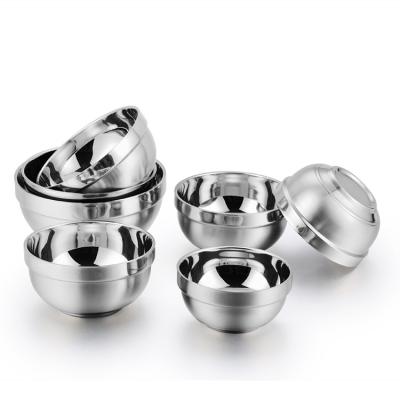 China Sustainable Stainless Steel Double Walled Insulated Universal Bowl Set Soup Bowl Korean for sale