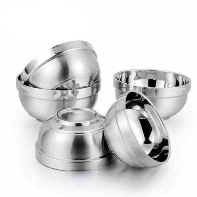 China High Capacity Sustainable Tableware Round Kids Stainless Steel Metal Soup Bowl for sale