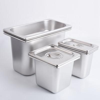 China SUS 304 GN Filters Food Pans With Cover For Hotel Restaurant Canteen Using 2021 Fashionable 3.5L+4.5L+5.5L for sale