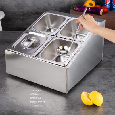 China Eco-freindly Factory Price Stainless Steel Food Warmer 201 Shake 1/6 GN Pan Ice Cream Showcase Bain Marie For Restaurant for sale