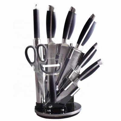 China 2020 Sustainable Amazon Black Kitchen Knife Set For Chef Stainless Steel Knife Set Gift Box Packing for sale