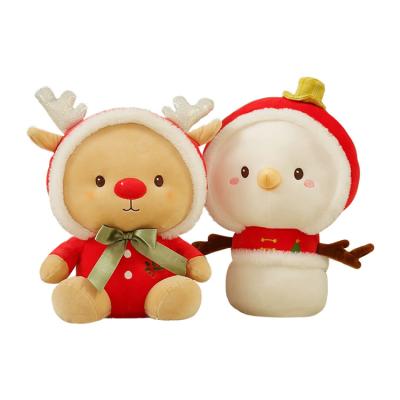 China Cute Doll Merry Christmas Gift Christmas Santa Claus Snowman Reindeer Stuffed Animals Plush Toys Christmas For Kids for sale